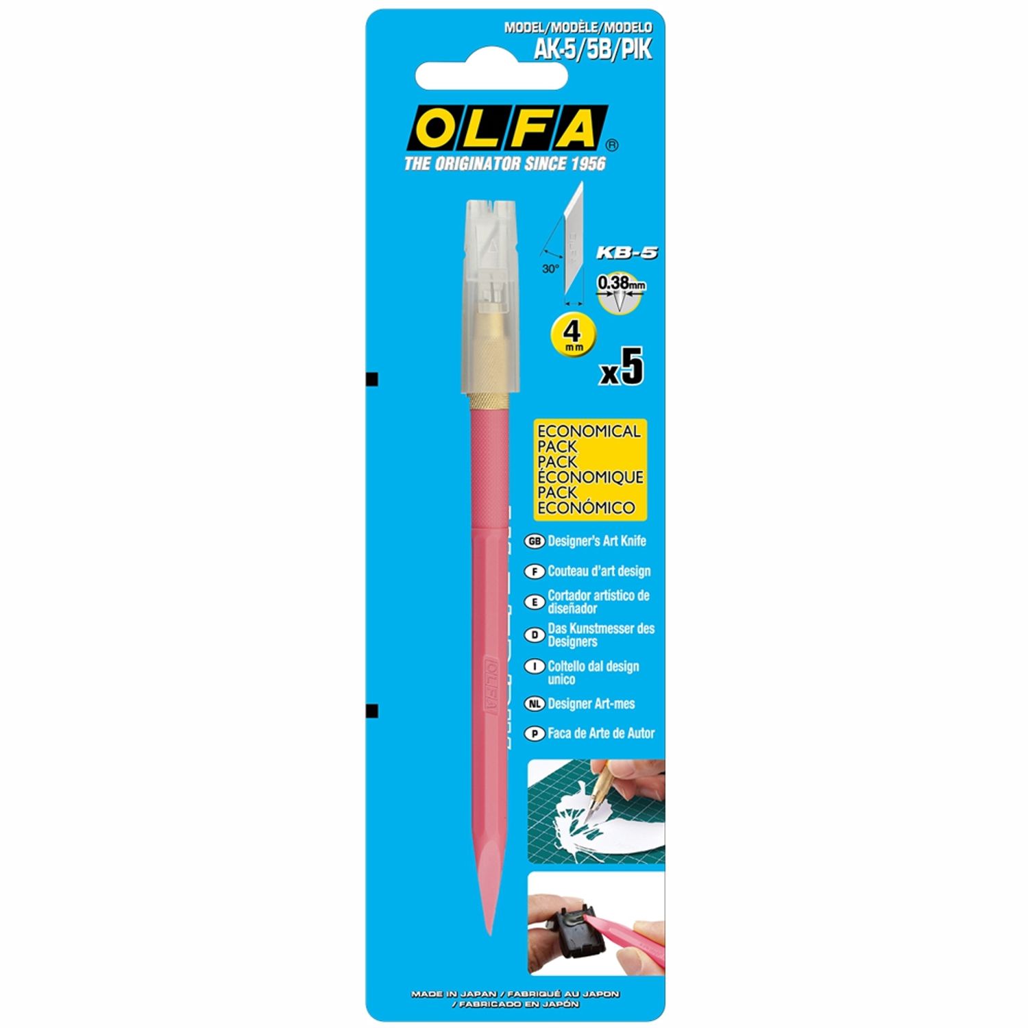OLFA Designers Art Knife Pink With 4mm Blades